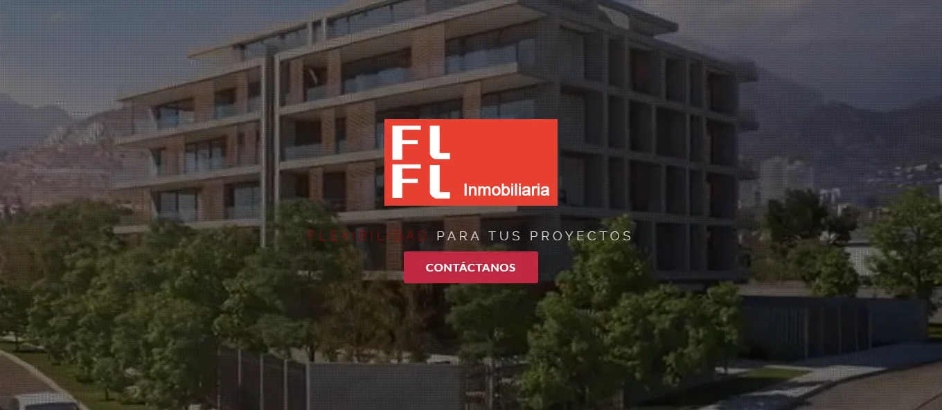 Cover of the corporate website developed for Inmobiliaria FLFL