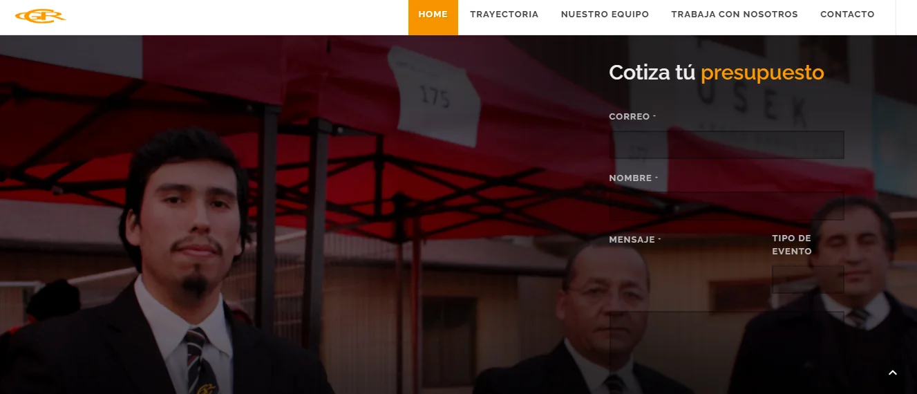 Formulario para solicitar una cotización de servicios a GCR