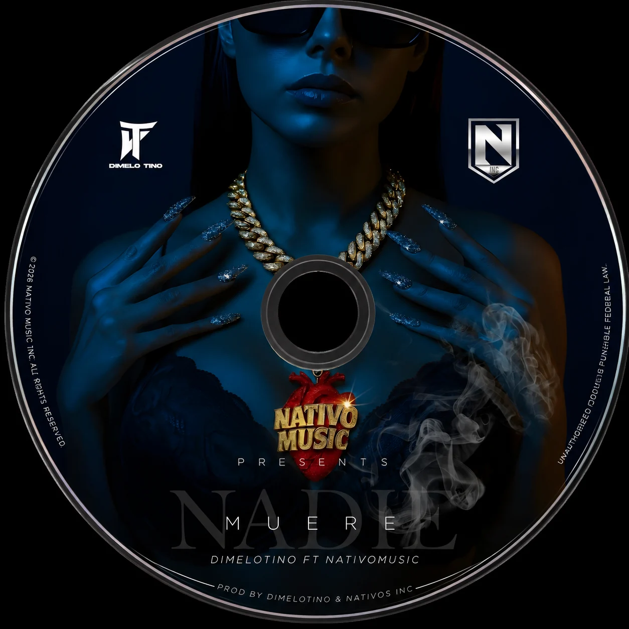 Diseño circular para el disco del sencillo Nadie Muere