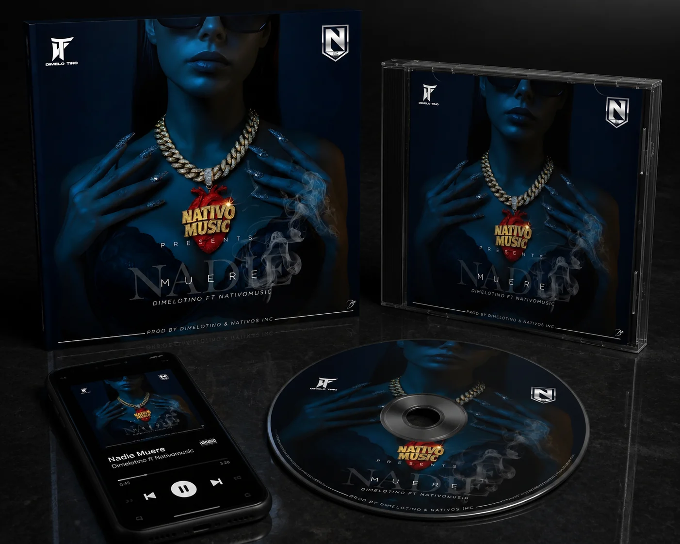 Aplicaciones de la portada Nadie Muere en álbum, CD y plataforma musical