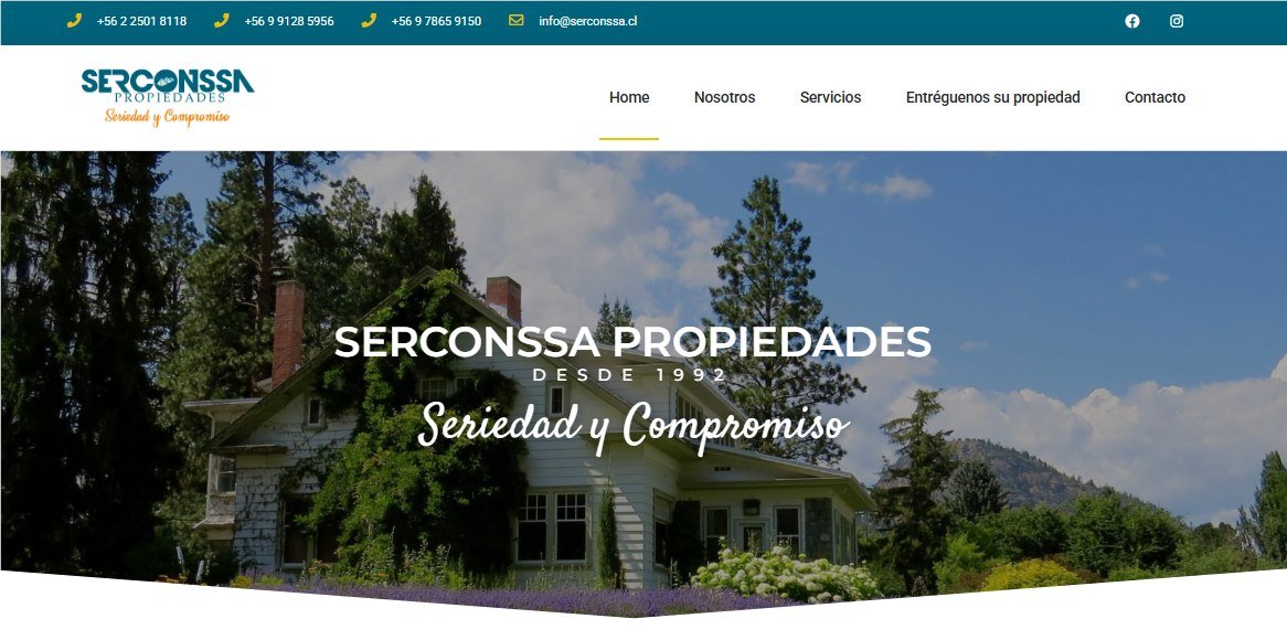 Serconssa Propiedades website home page