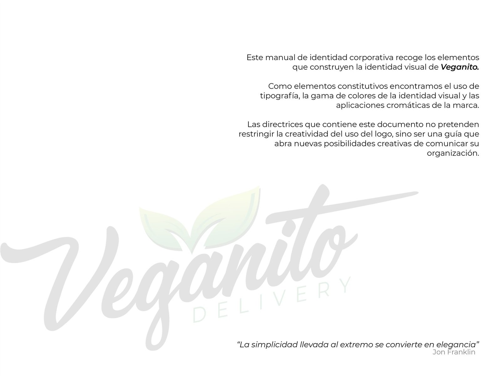Introducción al manual de identidad corporativa de Veganito