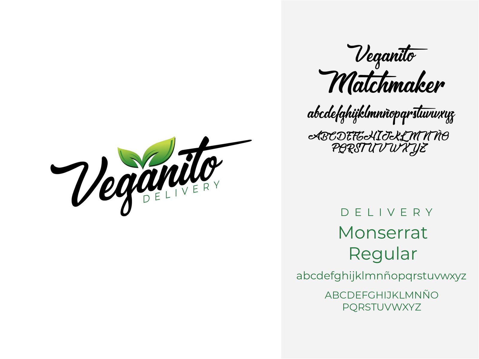Sistema tipográfico definido para el logotipo Veganito Delivery