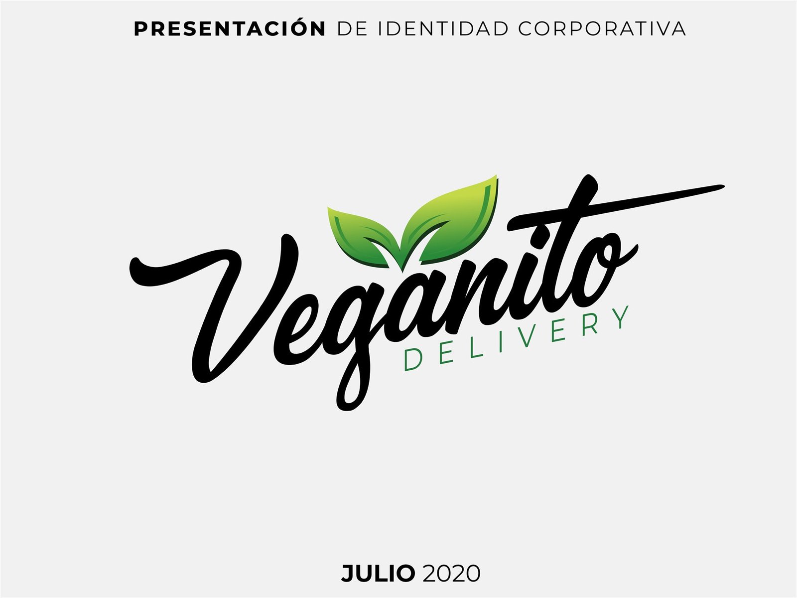 Veganito Delivery logo presentation with green leaves
